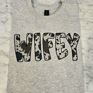 Wifey shirt married wife cow print western cute popular trending